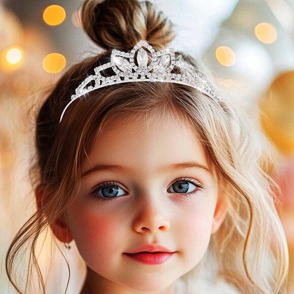 Silver Crystal Tiara Crowns Rhinestone Birthday Crowns Headband Tiaras for Women - Picture 2 of 7